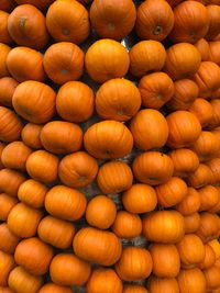 Full frame shot of pumpkins for sale