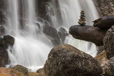 Scenic view of waterfall