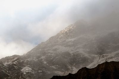 Low angle view of mountain against sky