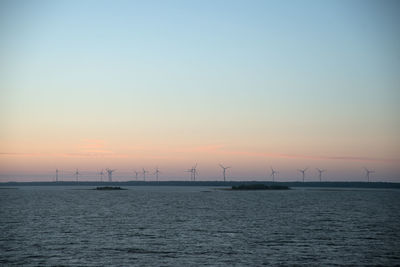 Scenic view of sea at sunset