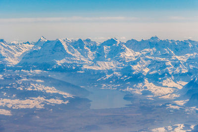 Scenic view of mountains against sky
