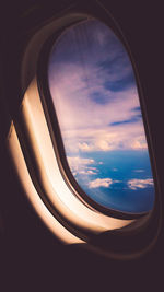 Close-up of sky seen through window