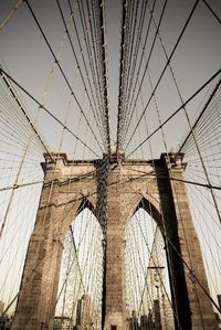 Low angle view of suspension bridge