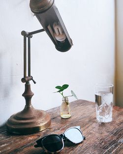 Close-up of water on table