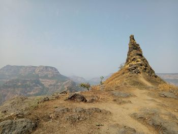 Scenic view of mountains against clear sky