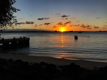 Scenic view of sea during sunset