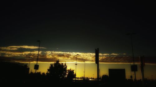 View of cityscape at sunset