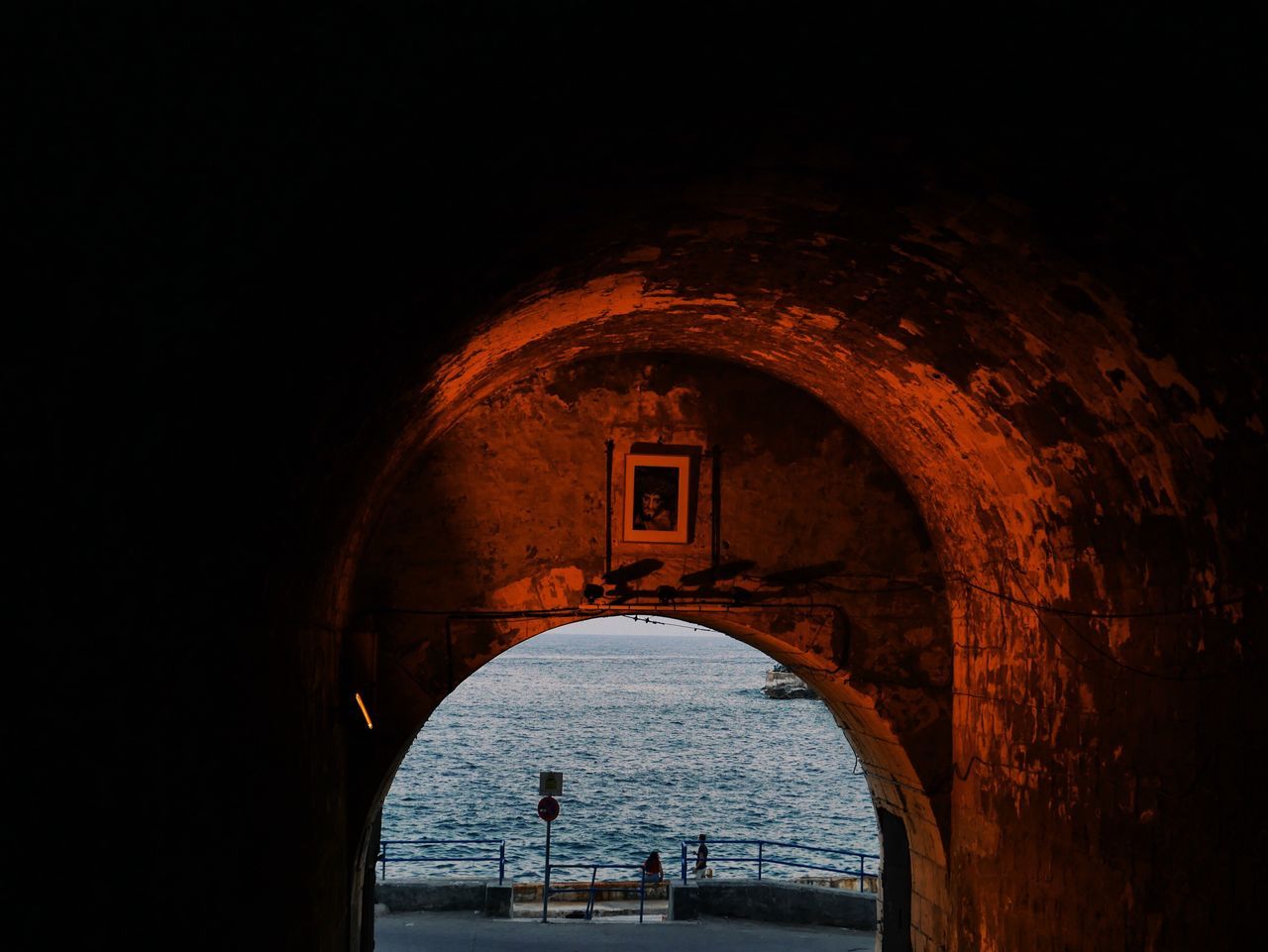 arch, built structure, architecture, water, real people, history, indoors, day, nature, sky