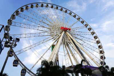 Low angle view of ferris wheel against sky