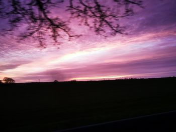 Scenic view of dramatic sky during sunset