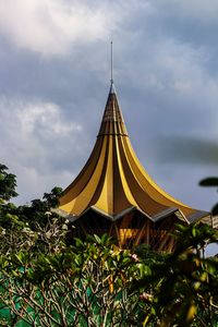 Low angle view of temple against sky