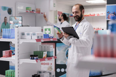 Portrait of female doctor working at laboratory