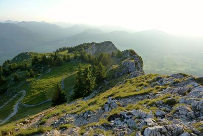 Rocky landscape against clear sky