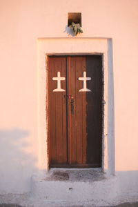 Closed door of a church 