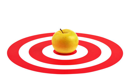 Close-up of apple on plate against white background