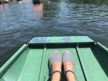 Low section of woman on boat