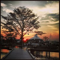 Scenic view of sea at sunset