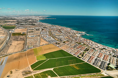 High angle view of sea against sky