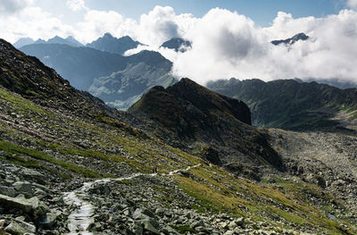 Scenic view of mountains against sky