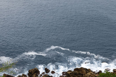 High angle view of sea