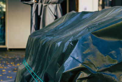 Close-up of plastic on vehicle