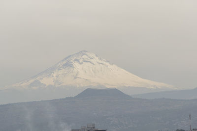 Scenic view of snowcapped mountain against sky
