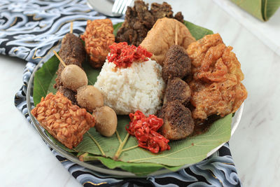 Close-up of food in plate