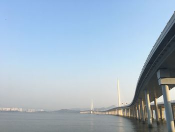 Suspension bridge over sea