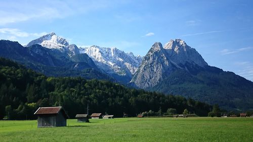 Views of aplspitze and zugspitze from garmisch partenkirchen, germany