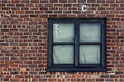 Window of brick wall