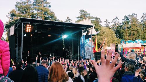 People in amusement park