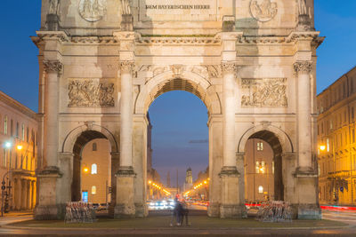 View of historical building at night