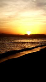 Scenic view of sea at sunset