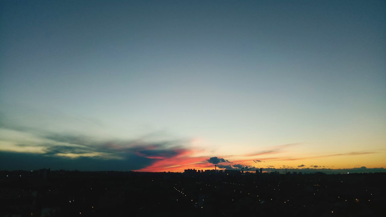 SCENIC VIEW OF SUNSET OVER CITY