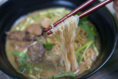 Close-up of soup in bowl