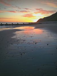 Scenic view of sea at sunset