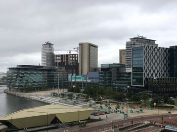 Buildings in city against sky