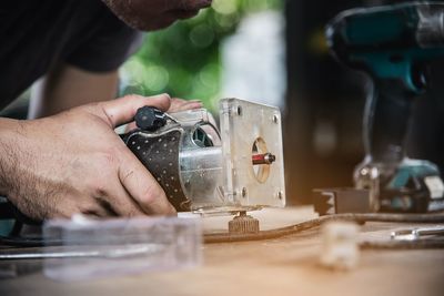 Man working on table