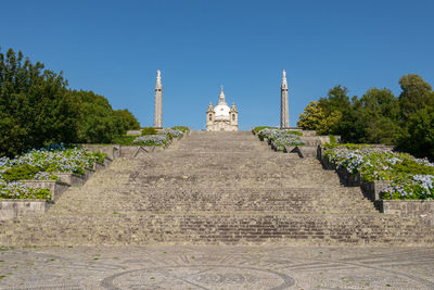 Exterior of temple building against sky