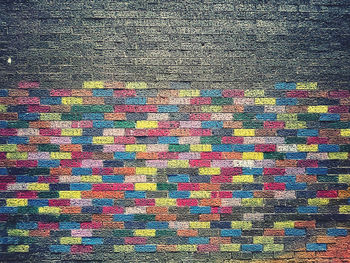 Full frame shot of multi colored text on carpet