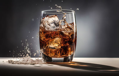Close-up of drink in glass on table