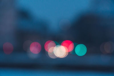 Defocused image of illuminated lights