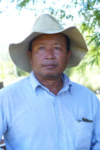 Male, farmer, white skin, thai people, 50-55 years old, adult face  close up of asian