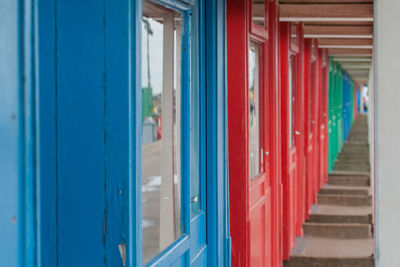 Close-up of multi colored steps