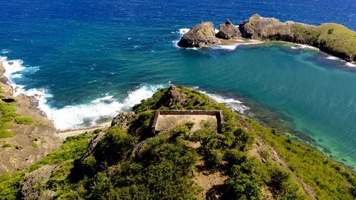 High angle view of beach