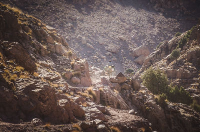 High angle view of rock formation