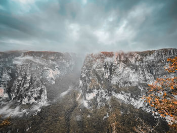 Scenic view of mountains against sky