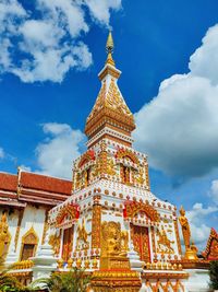 Low angle view of traditional building against sky