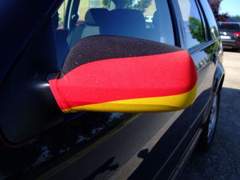 Close-up of car in bus