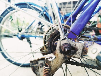 Close-up of bicycle wheel